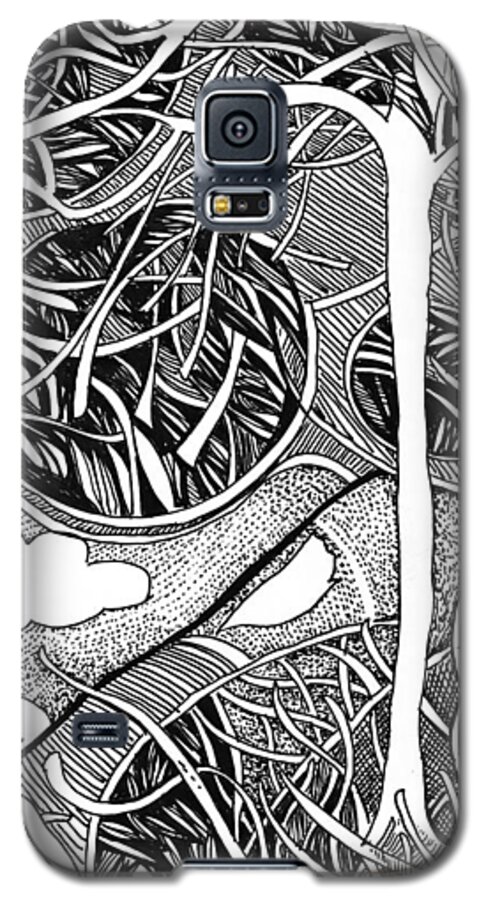 Drawing Galaxy S5 Case featuring the drawing Tree in metamorphosis by Enrique Zaldivar