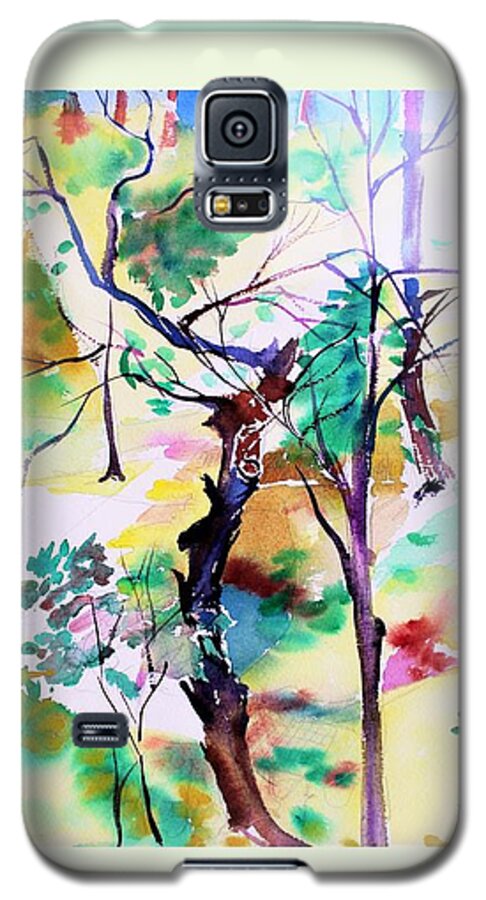 Trees Galaxy S5 Case featuring the painting Tree Lovers by Mindy Newman