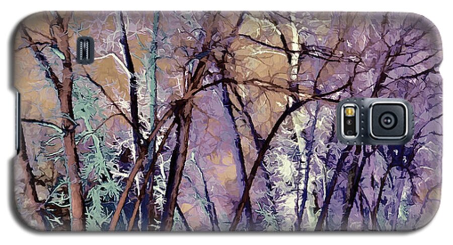 Abstract Trees Galaxy S5 Case featuring the digital art Trees are Poems That the Earth Writes Upon the Sky by Lena Owens - OLena Art Vibrant Palette Knife and Graphic Design