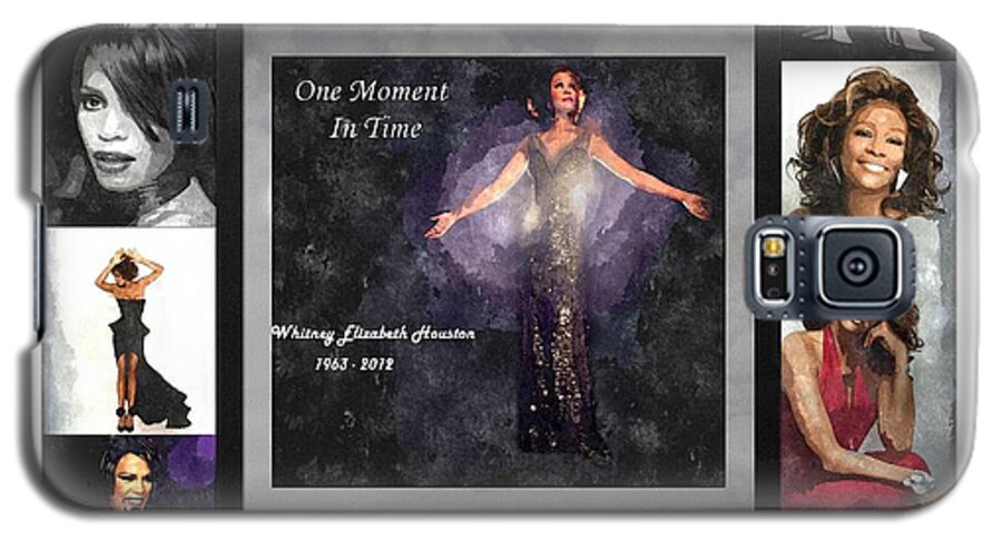 Whitney Houston Galaxy S5 Case featuring the digital art TRIBUTE Whitney Houston One Moment In Time by Davandra Cribbie