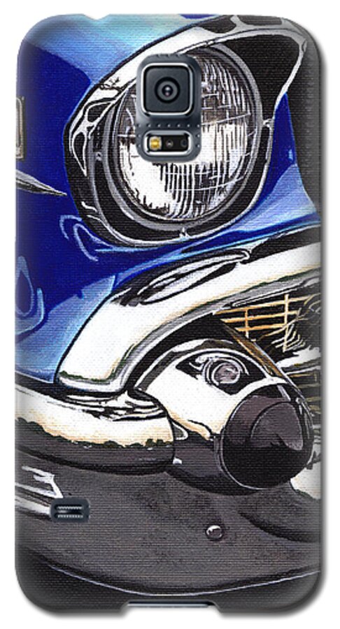 Cars Galaxy S5 Case featuring the painting True Blue '57 by Daniel Carvalho