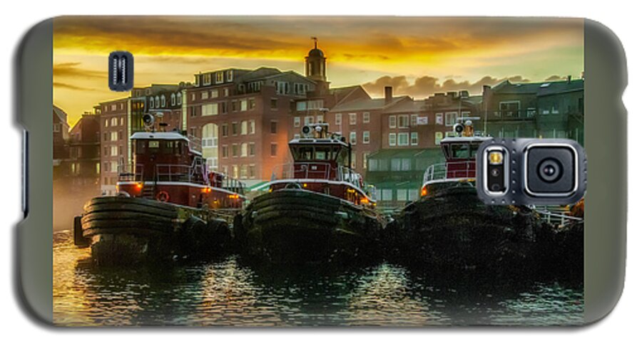 New England Galaxy S5 Case featuring the photograph Tugboats in Portsmouth Harbor at Dawn by Thomas Lavoie