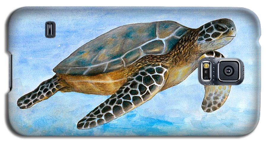 Turtle Galaxy S5 Case featuring the painting Turtle 1 by Lucie Dumas