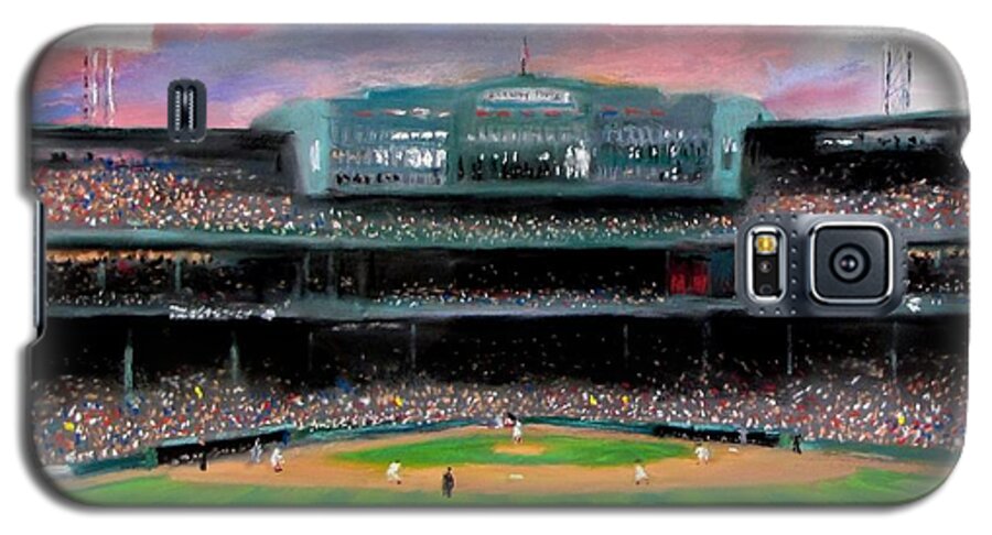  Baseball Galaxy S5 Case featuring the painting Twilight at Fenway Park by Jack Skinner