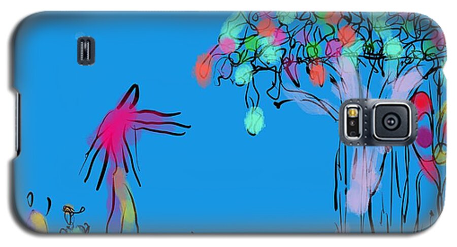 Giant Galaxy S5 Case featuring the digital art Two Boys, A Dog, and a Giant by Jason Nicholas