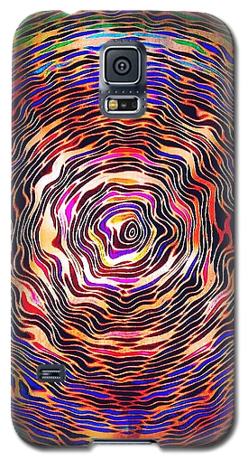 Zentangle Peacock Design Galaxy S5 Case featuring the digital art Ultraviolet Peacock Feather by Pamela Smale Williams