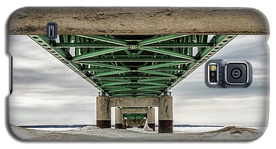 John Mcgraw Galaxy S5 Case featuring the photograph Under Mackinac Bridge Winter by John McGraw
