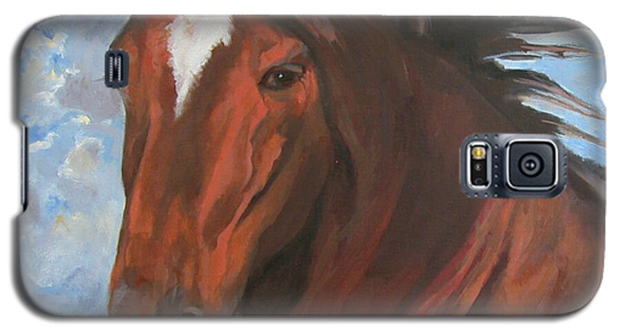 Horse Galaxy S5 Case featuring the painting Up for the challenge by Synnove Pettersen