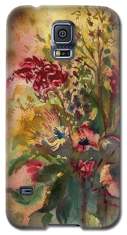 Floral Galaxy S5 Case featuring the painting Vase 01 by Francelle Theriot