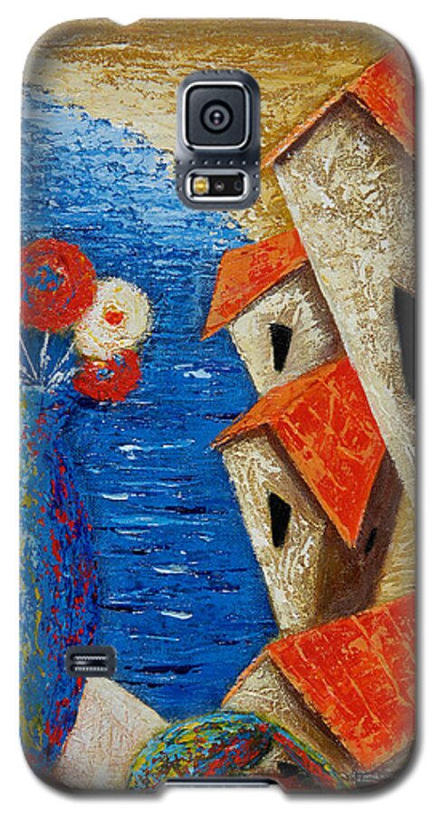 Landscape Galaxy S5 Case featuring the painting Ventana Al Mar by Oscar Ortiz