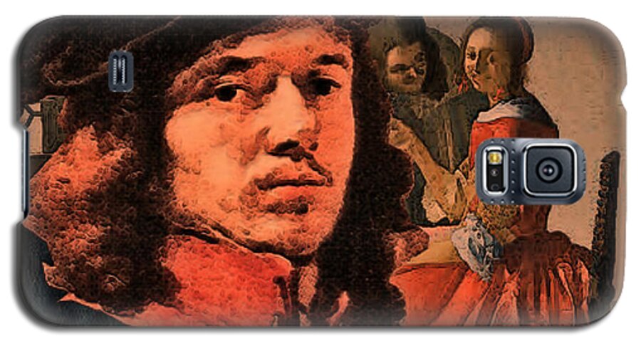 Art Galaxy S5 Case featuring the digital art Vermeer Study in Orange by Tristan Armstrong