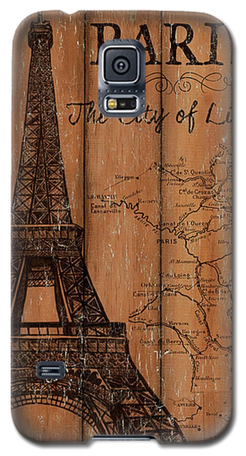 Paris Galaxy S5 Case featuring the painting Vintage Travel Paris by Debbie DeWitt