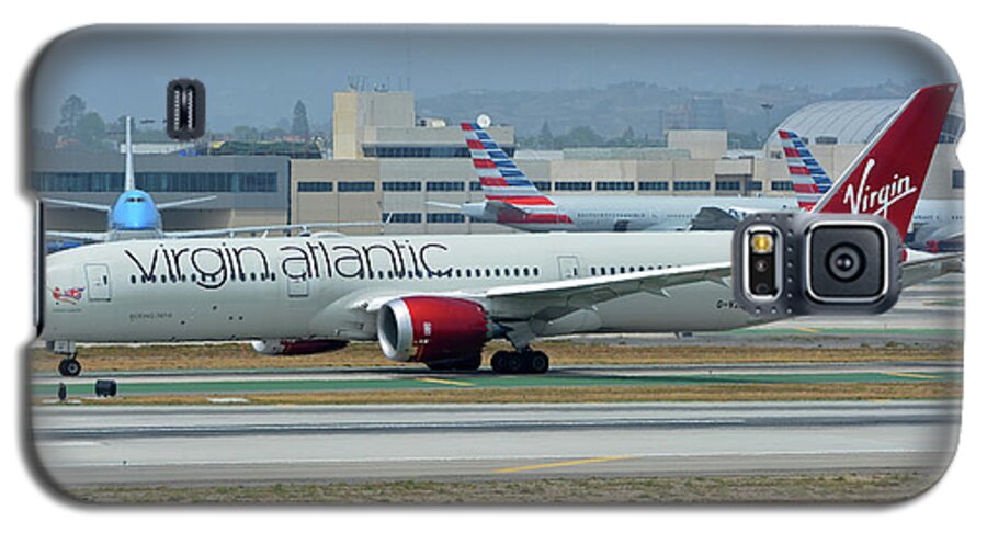 Airplane Galaxy S5 Case featuring the photograph Virgin Atlantic Boeing 787-9 G-VZIG Los Angeles International Airport May 3 2016 by Brian Lockett
