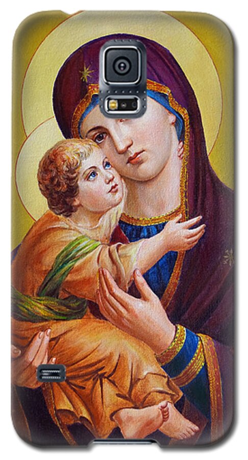 Virgin Galaxy S5 Case featuring the painting Virgin of Silver Spring - Theotokos by Svitozar Nenyuk