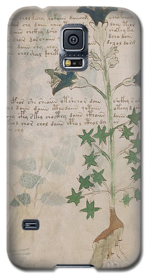 Plant Galaxy S5 Case featuring the drawing Voynich flora 03 by Rick Bures