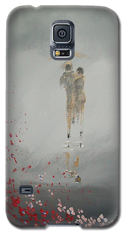 Art Galaxy S5 Case featuring the painting Walk in the Storm by Raymond Doward