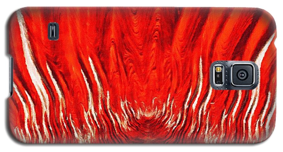 Rose Digital Paint Red Hot Fire Flame Burning Walk Path Fractal White Black Jalepeno Chili Pepper Smoking Hot Is It Hot Enough For You Painterly Galaxy S5 Case featuring the photograph Walk of Flame by Diane Lindon Coy