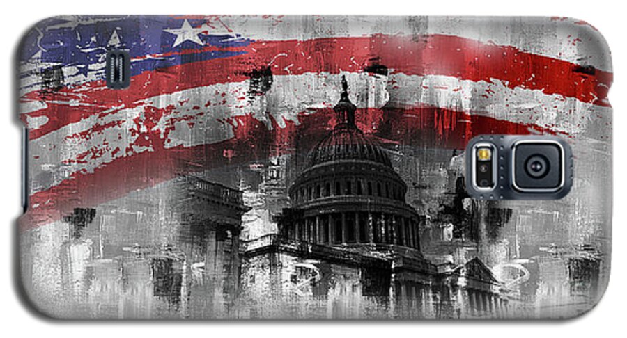 American Galaxy S5 Case featuring the painting Washington DC Building 01A by Gull G
