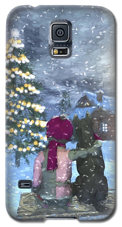 Christmas Tree Galaxy S5 Case featuring the digital art Watching for Santa by Jayne Wilson