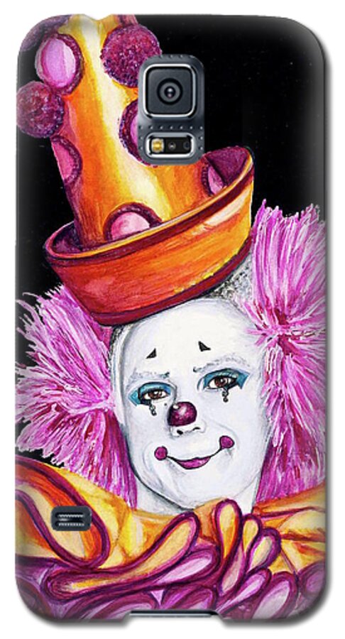 Victor Ruiz Galaxy S5 Case featuring the painting Watercolor Clown #26 Victor Ruiz by Patty Vicknair