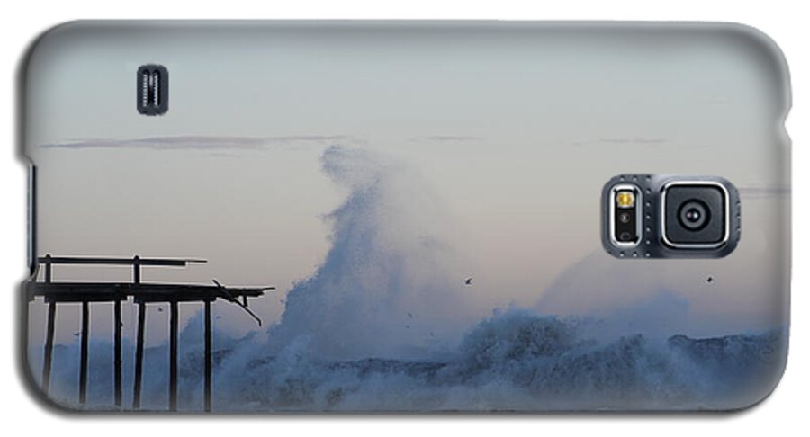 Water Galaxy S5 Case featuring the photograph Wave Towers Over OC Fishing Pier by Robert Banach