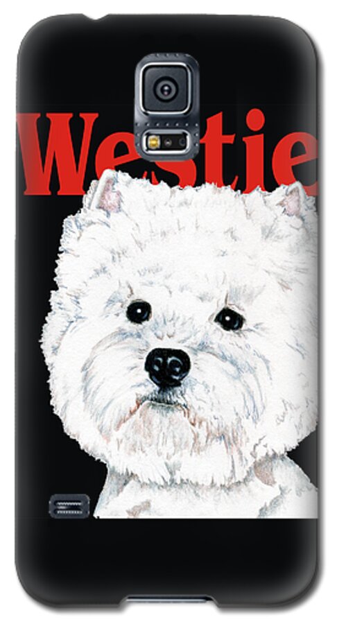 Westie Galaxy S5 Case featuring the drawing West Highland White Terrier Westie Urban Pop by Kathleen Sepulveda