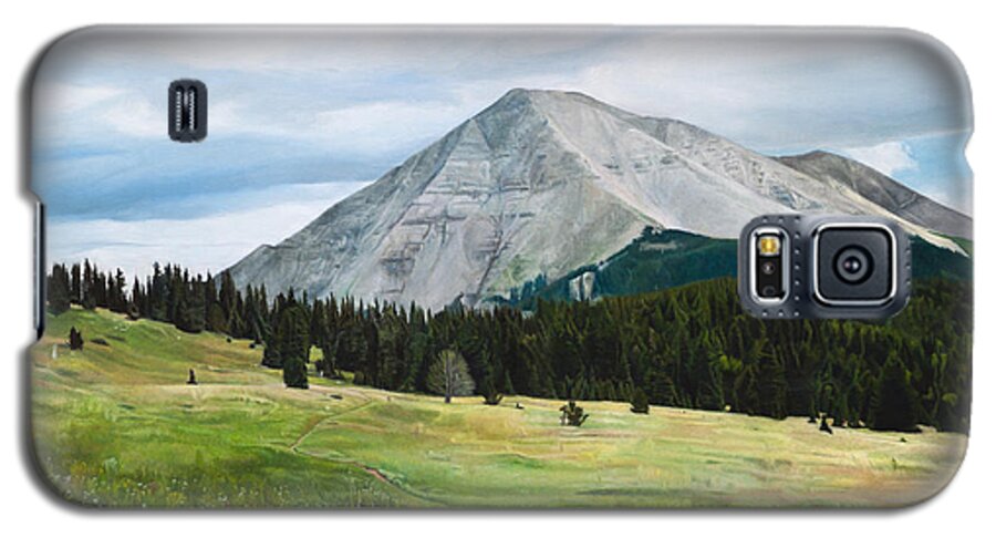Landscape Galaxy S5 Case featuring the painting West Spanish Peak in Summer by Joshua Martin