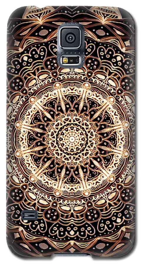  Galaxy S5 Case featuring the digital art Wheel Of Life Mandala by Artful Oasis