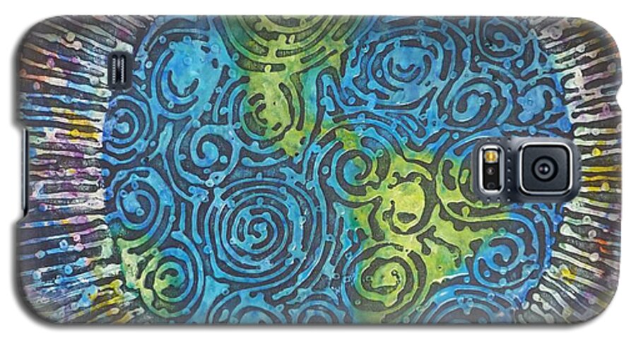 Whirled Piece Galaxy S5 Case featuring the painting Whirled Piece by Amelie Simmons