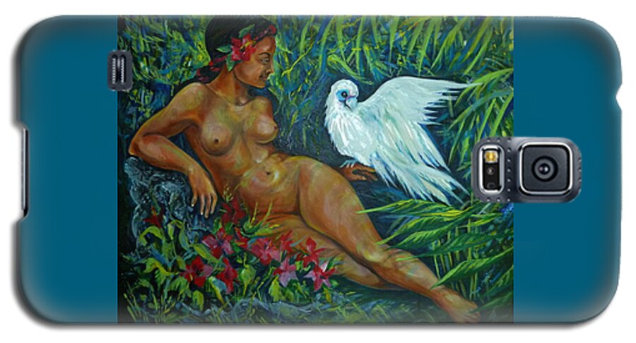 Nude Galaxy S5 Case featuring the painting White Bird by Anna Duyunova