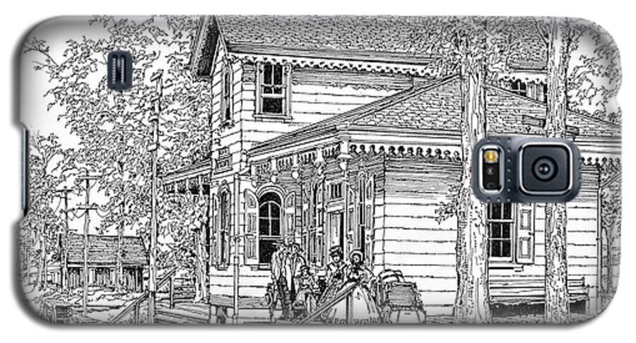Bryn Mawr History Galaxy S5 Case featuring the drawing Whitehall Station Bryn Mawr Pennsylvania by Ira Shander