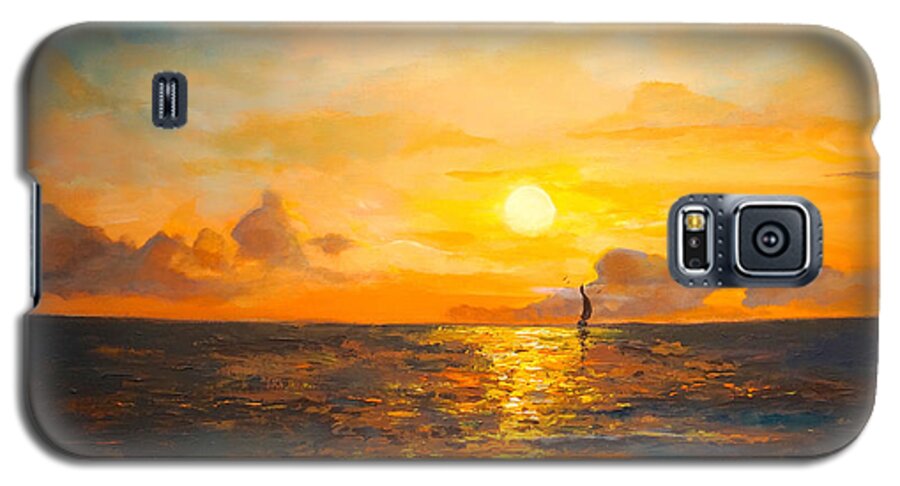 Sailing Galaxy S5 Case featuring the painting Windward by Alan Lakin