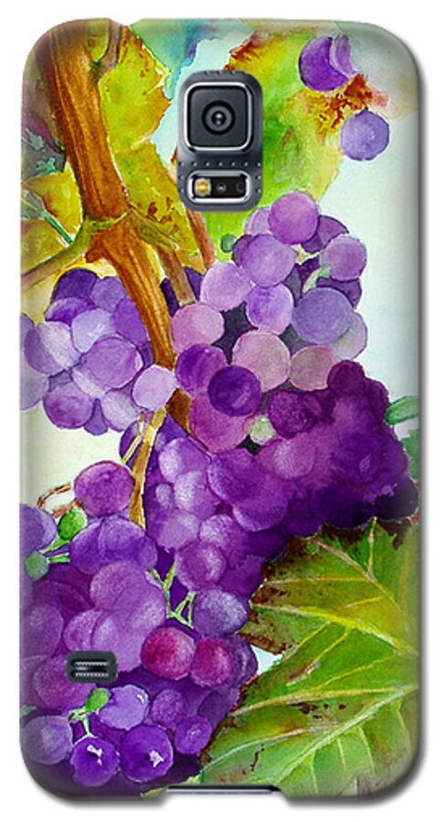 Wine Galaxy S5 Case featuring the painting Wine Vine by Karen Fleschler