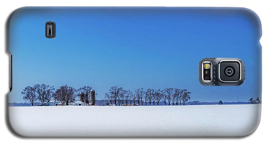 New Jersey Galaxy S5 Case featuring the photograph Winter Farm Blue Sky by Louis Dallara