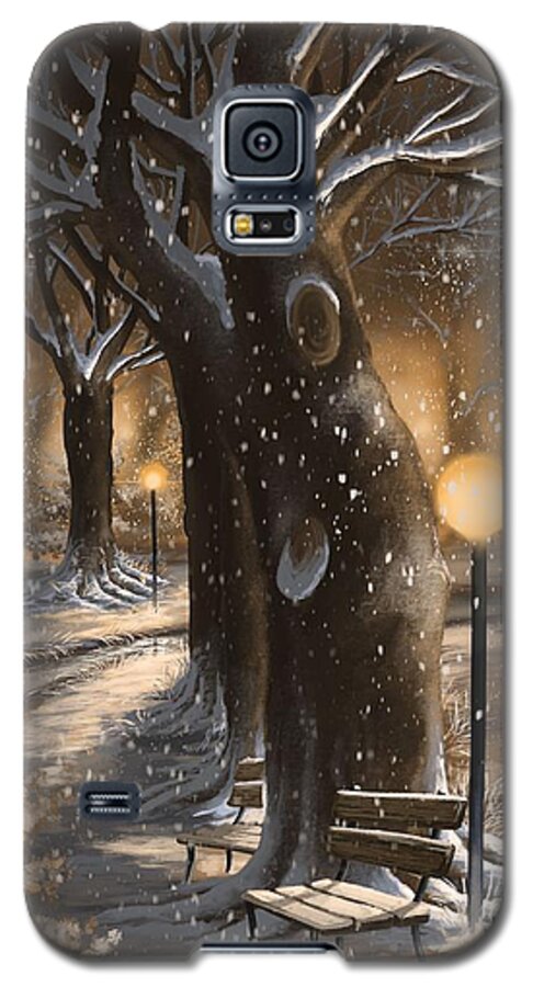 Winter Galaxy S5 Case featuring the painting Winter magic by Veronica Minozzi