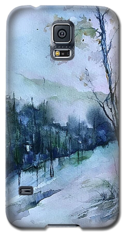 Winter Galaxy S5 Case featuring the painting Winter Paradise by Robin Miller-Bookhout