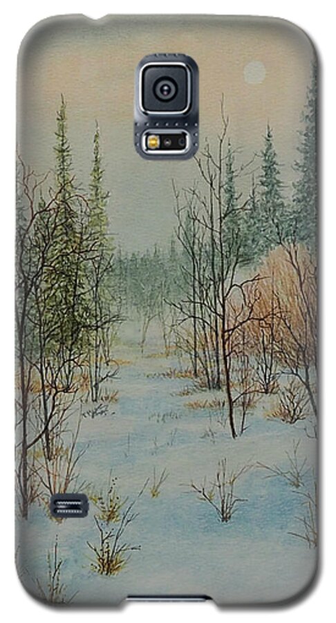 Watercolor Galaxy S5 Case featuring the painting Winter Trail Alberta by E Colin Williams ARCA