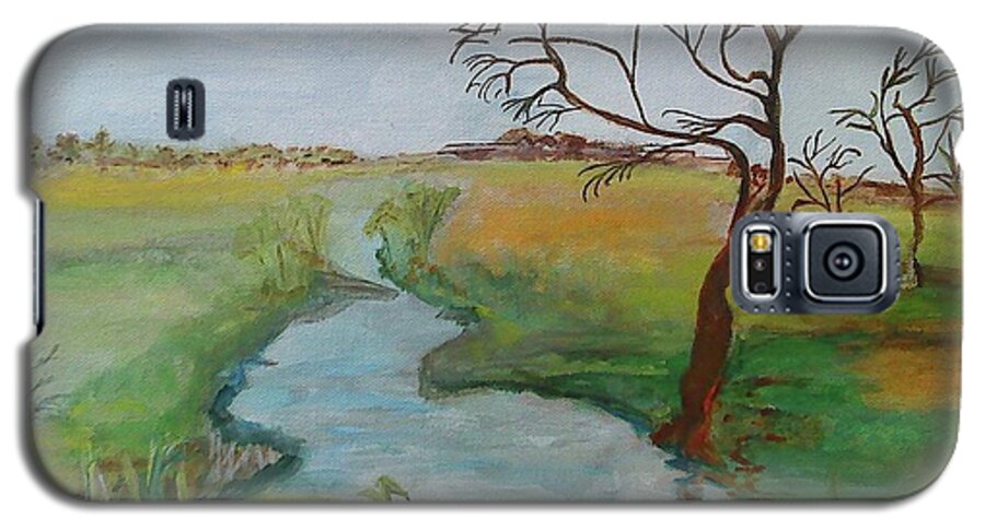  River Nene Galaxy S5 Case featuring the painting Winters End by Paula Maybery