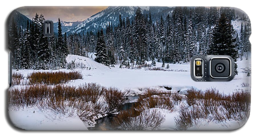 Utah Galaxy S5 Case featuring the photograph Wintery Wasatch Sunset by James Udall