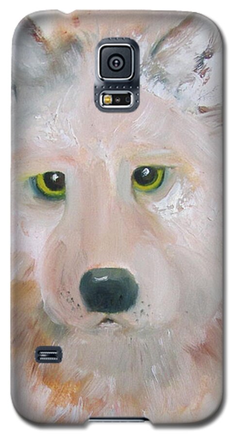 Wolf Galaxy S5 Case featuring the painting Wolf Medicine by Nataya Crow