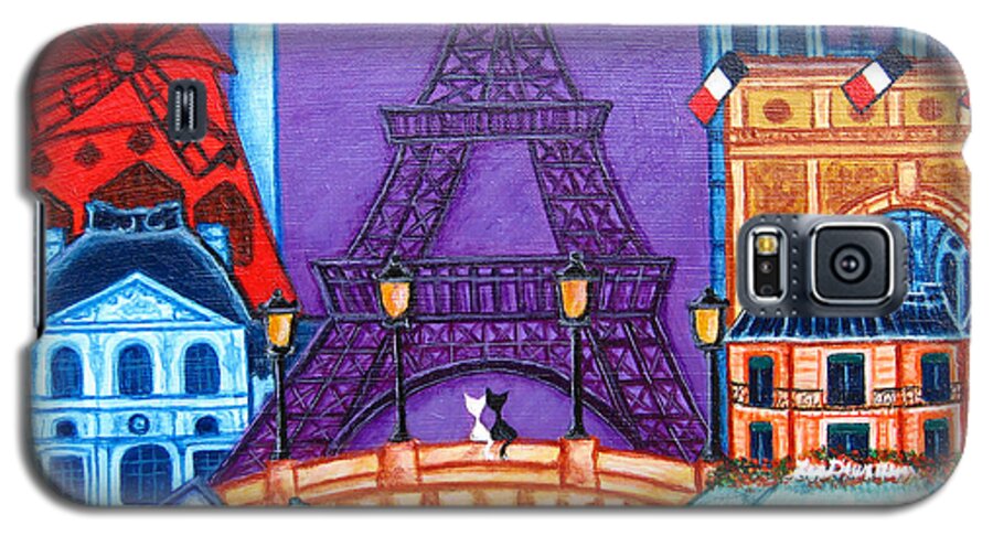Paris Galaxy S5 Case featuring the painting Wonders of Paris by Lisa Lorenz