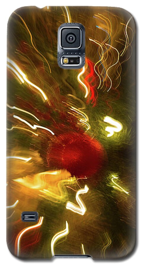 Abstract Galaxy S5 Case featuring the photograph XMAS Burst 3 by Rebecca Cozart