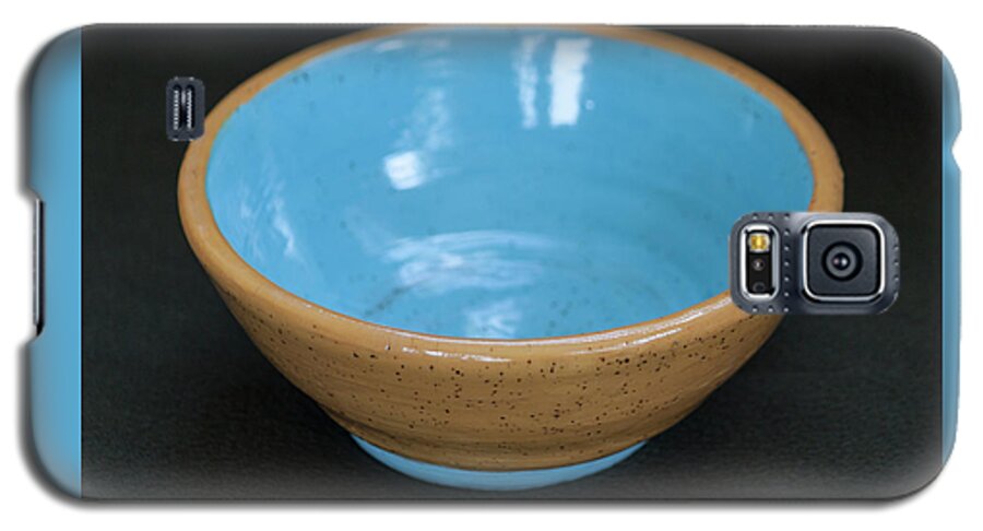 Ceramic Galaxy S5 Case featuring the ceramic art Yellow and Blue Ceramic Bowl by Suzanne Gaff