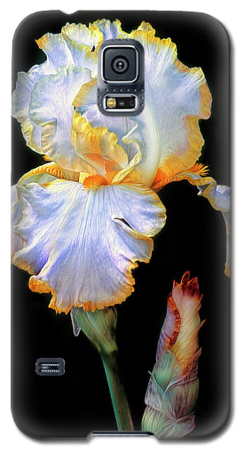Iris Galaxy S5 Case featuring the photograph Yellow and White Iris by Dave Mills