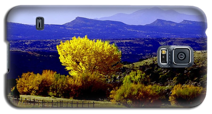 Yellow Cotton Wood Red Vale Colorado Galaxy S5 Case featuring the digital art Yellow Cotton Wood red Vale Colorado by Annie Gibbons