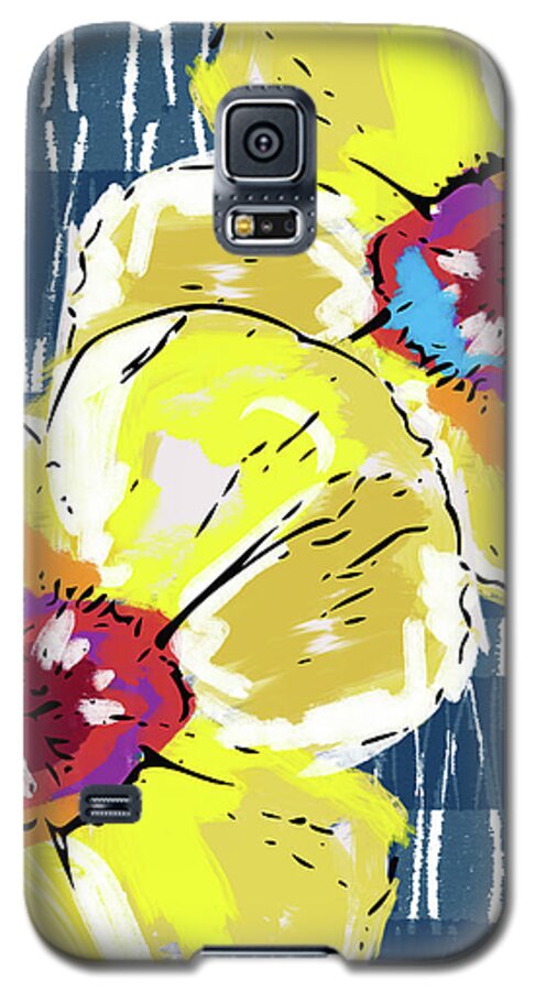 Poppies Galaxy S5 Case featuring the mixed media Yellow Poppies 2- Art by Linda Woods by Linda Woods
