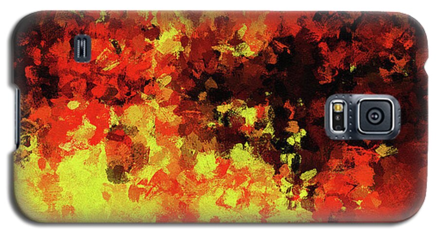Abstract Galaxy S5 Case featuring the painting Yellow, Red and Black by Inspirowl Design