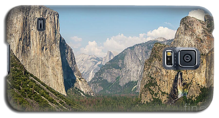 Yosemite Tunnel View With Bridalveil Rainbow By Michael Tidwell Galaxy S5 Case featuring the photograph Yosemite Tunnel View with Bridalveil Rainbow by Michael Tidwell by Michael Tidwell