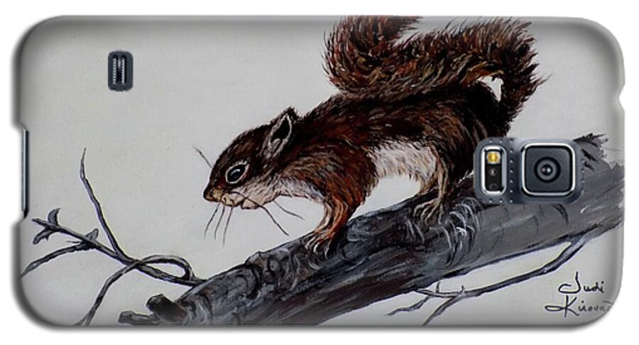 Baby Galaxy S5 Case featuring the painting Young Squirrel by Judy Kirouac