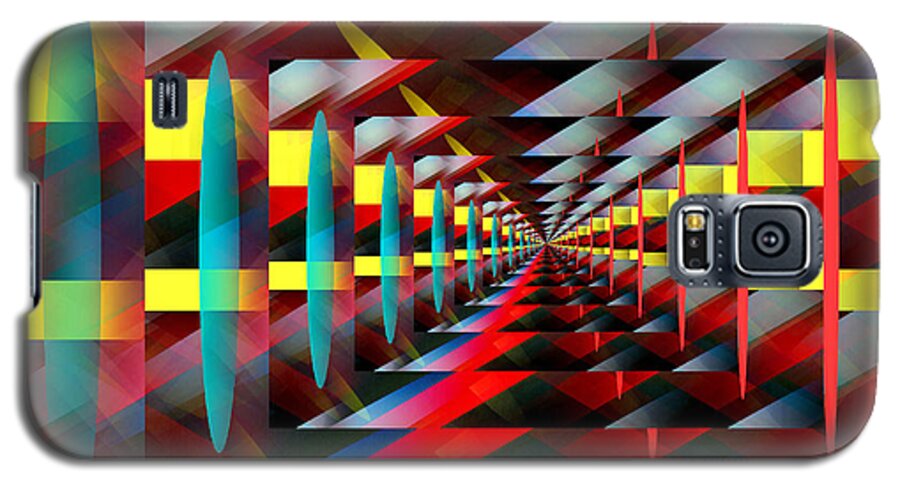 Colorful Abstract Art Galaxy S5 Case featuring the digital art Zig Zag by John Krakora